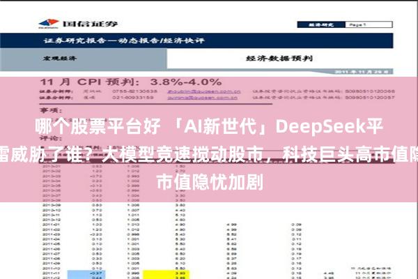 哪个股票平台好 「AI新世代」DeepSeek平地起惊雷威胁了谁？大模型竞速搅动股市，科技巨头高市值隐忧加剧