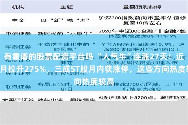 有靠谱的股票配资平台吗 “人气牛”连涨27天！近1个月拉升275%，三成ST股月内获涨停，这些方向热度较高